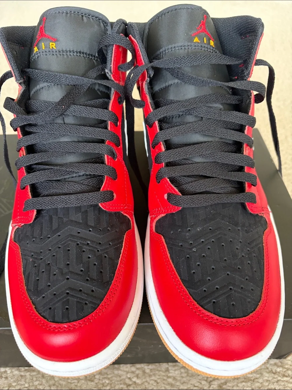 Jordan Mid-Top Sneakers - Black/Red/White